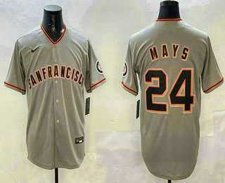 Men%27s San Francisco Giants #24 Willie Mays Grey Limited Stitched Jersey->san francisco giants->MLB Jersey